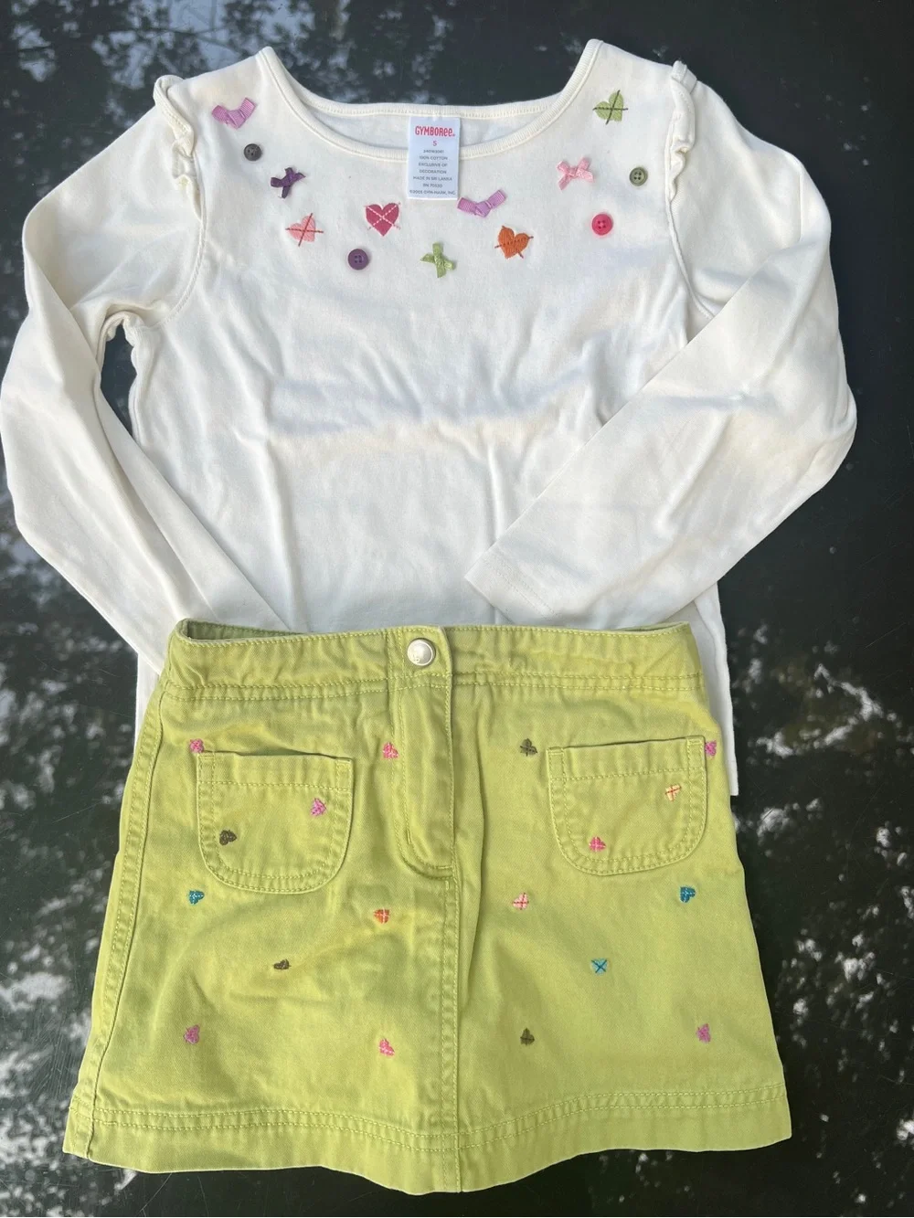 Vintage Gymboree 2007 Harvest Leaves Outfit Set 5T LS Top & Skort Y2K HTF
